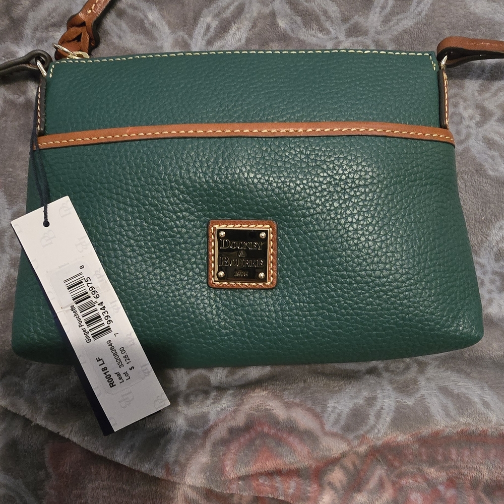 Dooney & Bourke Teal and Tan Crossbody Bag